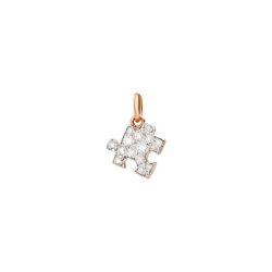 Ciondolo Puzzle Sinistro in Oro Rosa e Diamanti Bianchi